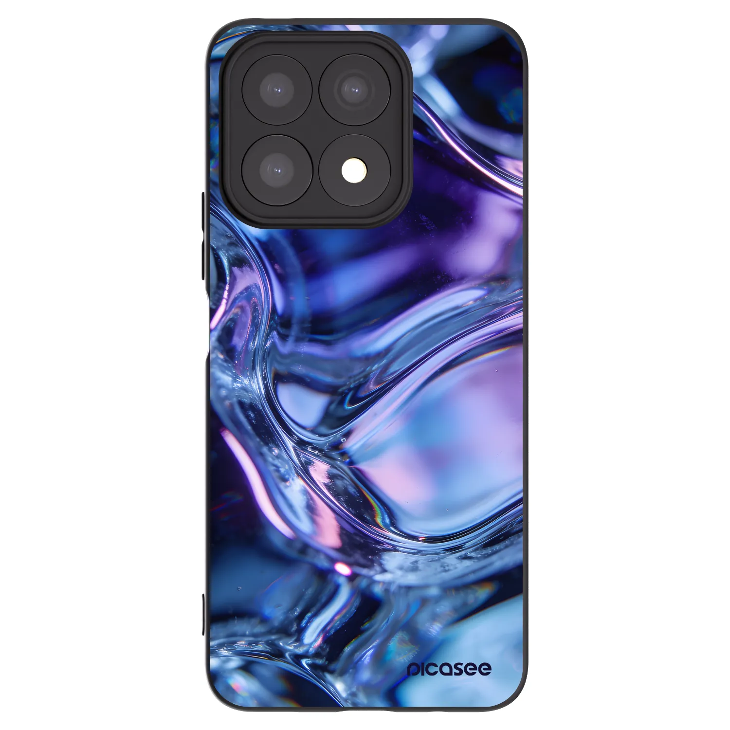 Picasee silikonowe czarne etui na Honor X8a - Iris liquid