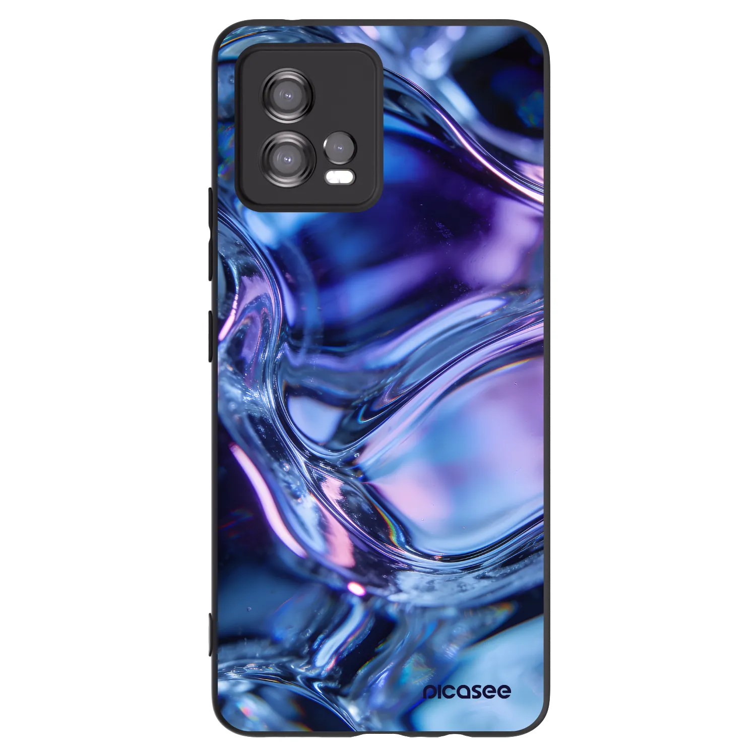 Picasee silikonowe czarne etui na Motorola Moto G72 - Iris liquid