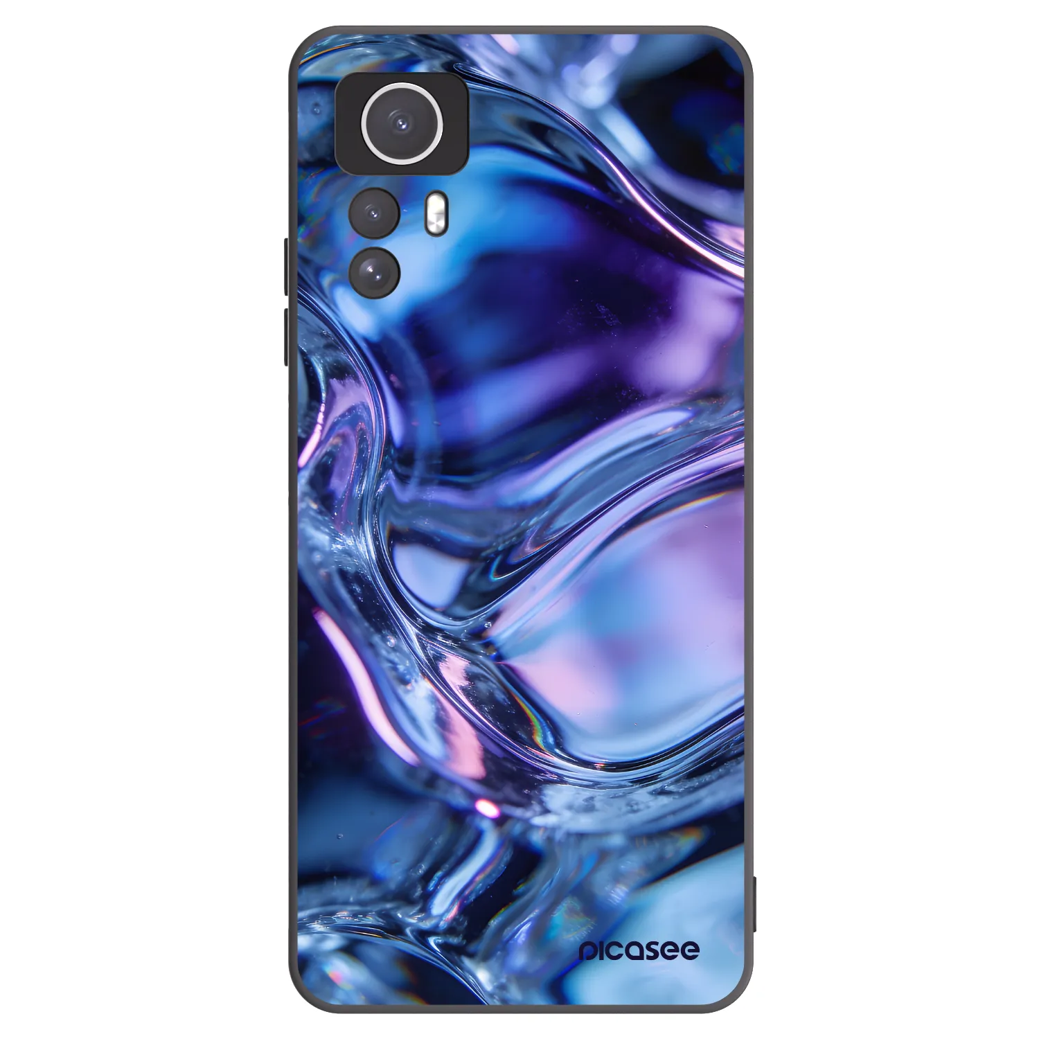 Picasee silikonowe czarne etui na Xiaomi Redmi Note 12S - Iris liquid