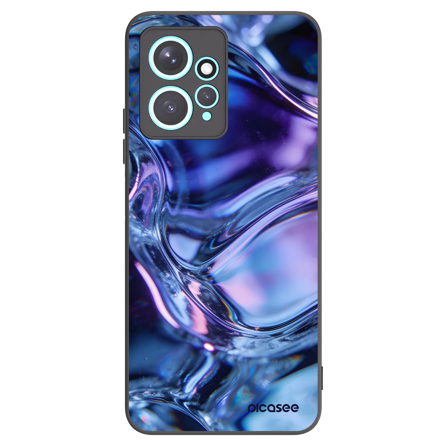 Picasee silikonowe czarne etui na Xiaomi Redmi Note 12 4G - Iris liquid