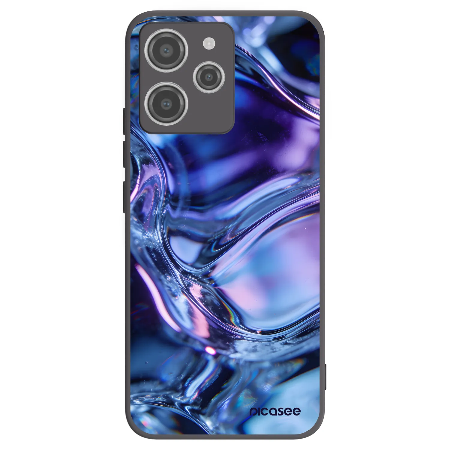 Picasee silikonowe czarne etui na Xiaomi Redmi 12 4G - Iris liquid