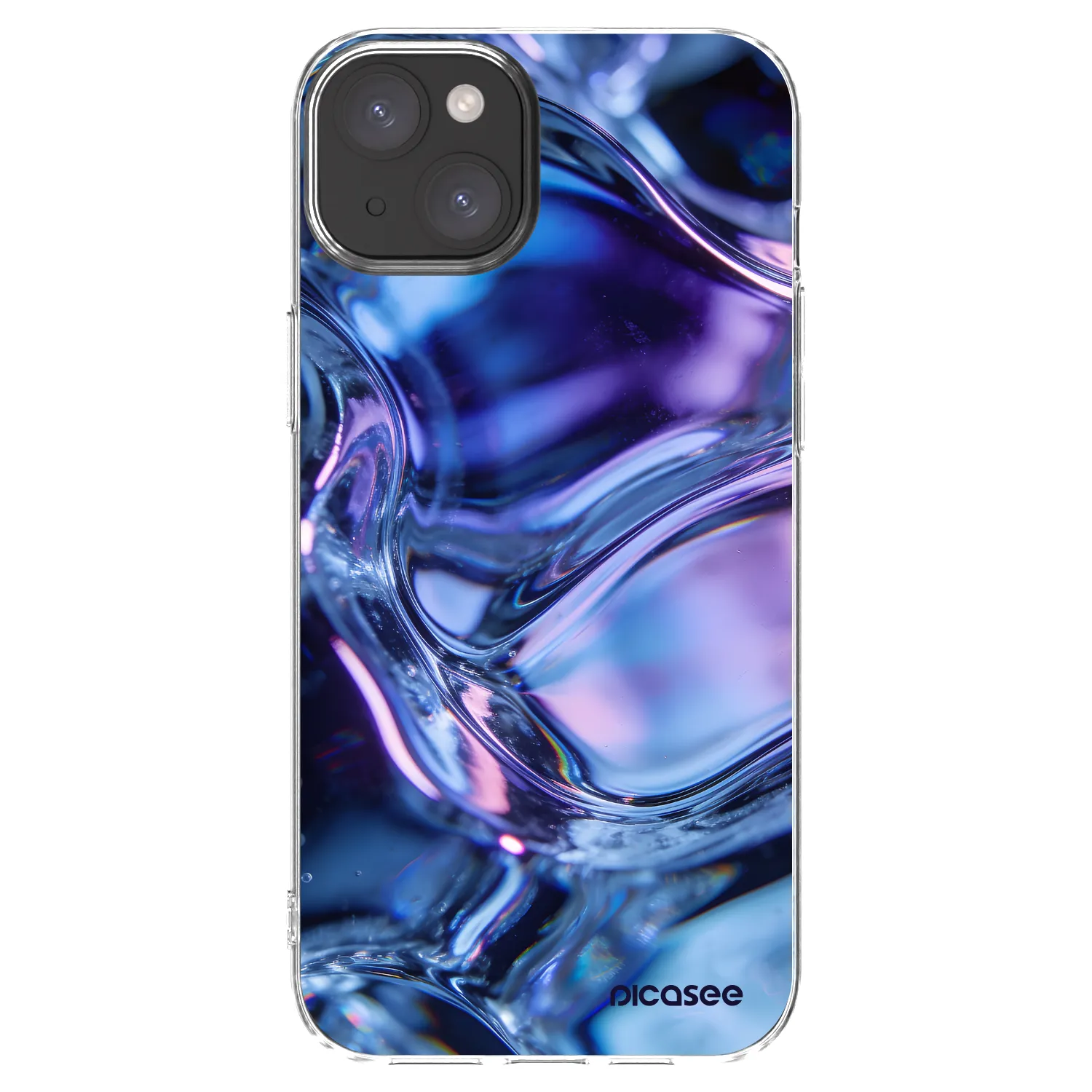 Picasee silikonowe przeźroczyste etui na Apple iPhone 15 Plus - Iris liquid