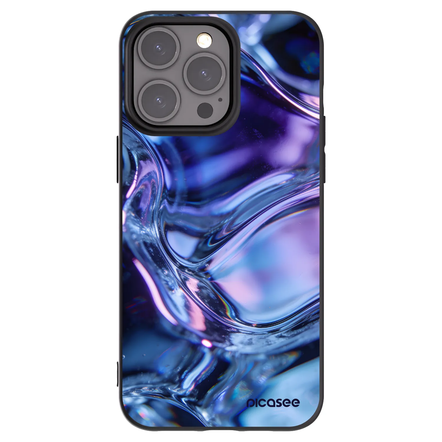 Picasee silikonowe czarne etui na Apple iPhone 15 Pro Max - Iris liquid