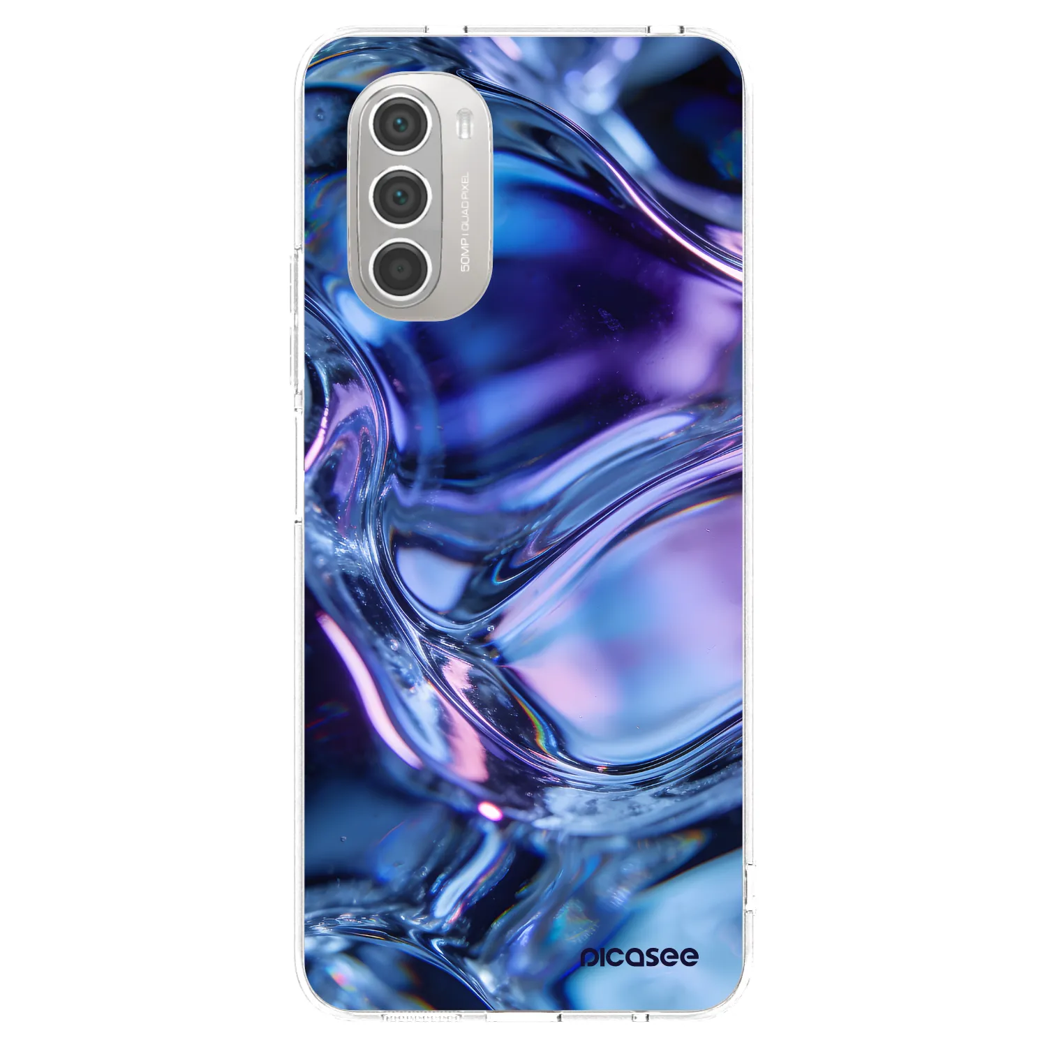 Picasee silikonowe przeźroczyste etui na Motorola Moto G51 - Iris liquid