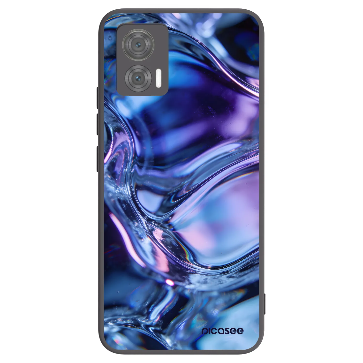 Picasee silikonowe czarne etui na Motorola Edge 30 Neo - Iris liquid