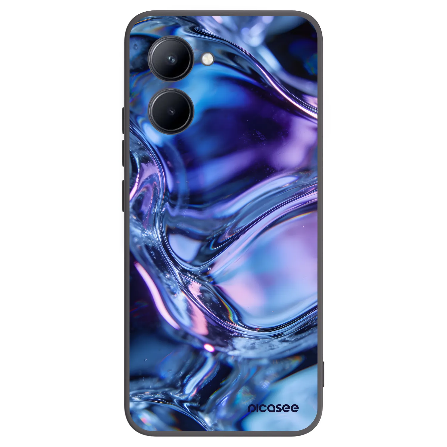 Picasee silikonowe czarne etui na Realme C33 (2023) - Iris liquid