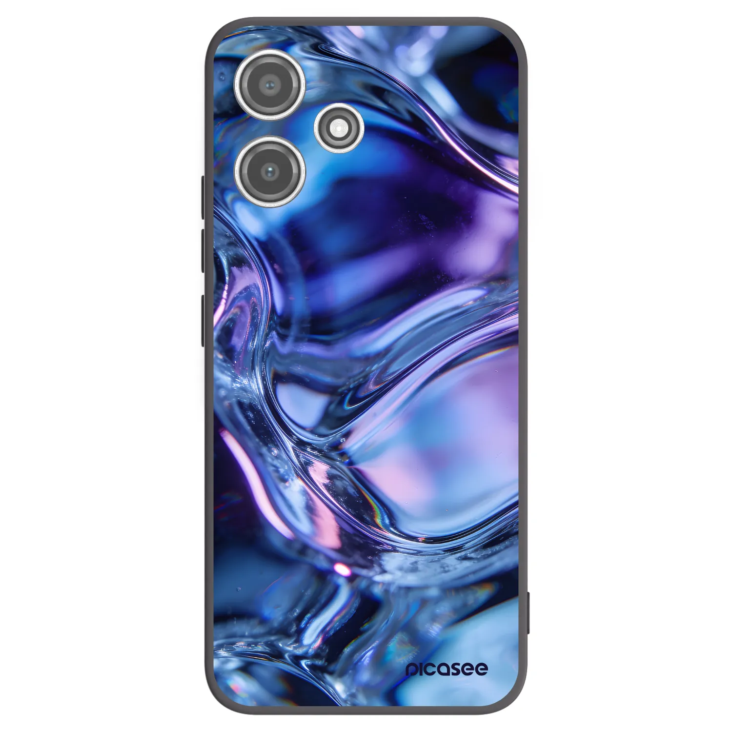 Picasee silikonowe czarne etui na Xiaomi Redmi 12 5G - Iris liquid
