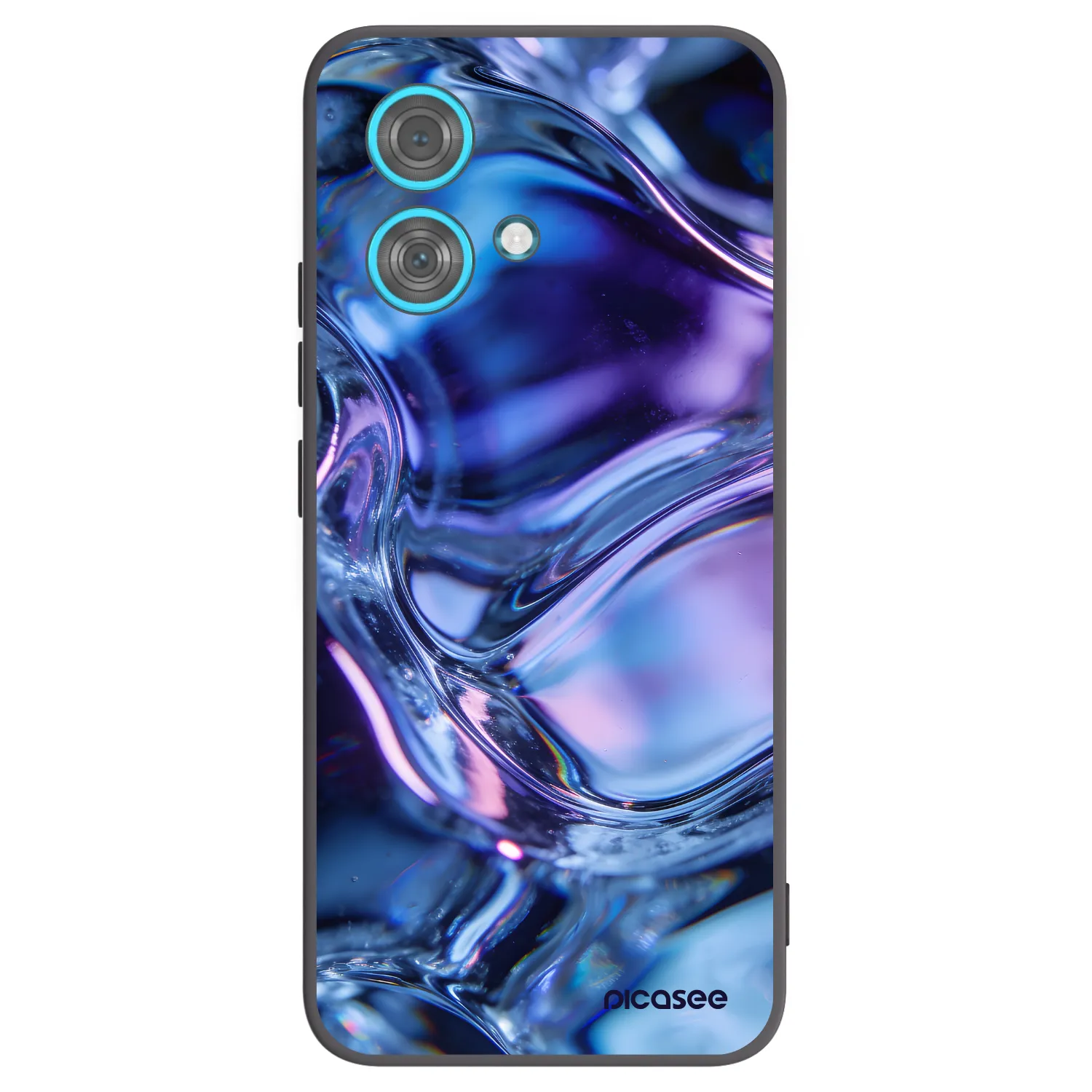 Picasee silikonowe czarne etui na Motorola Edge 40 Neo - Iris liquid