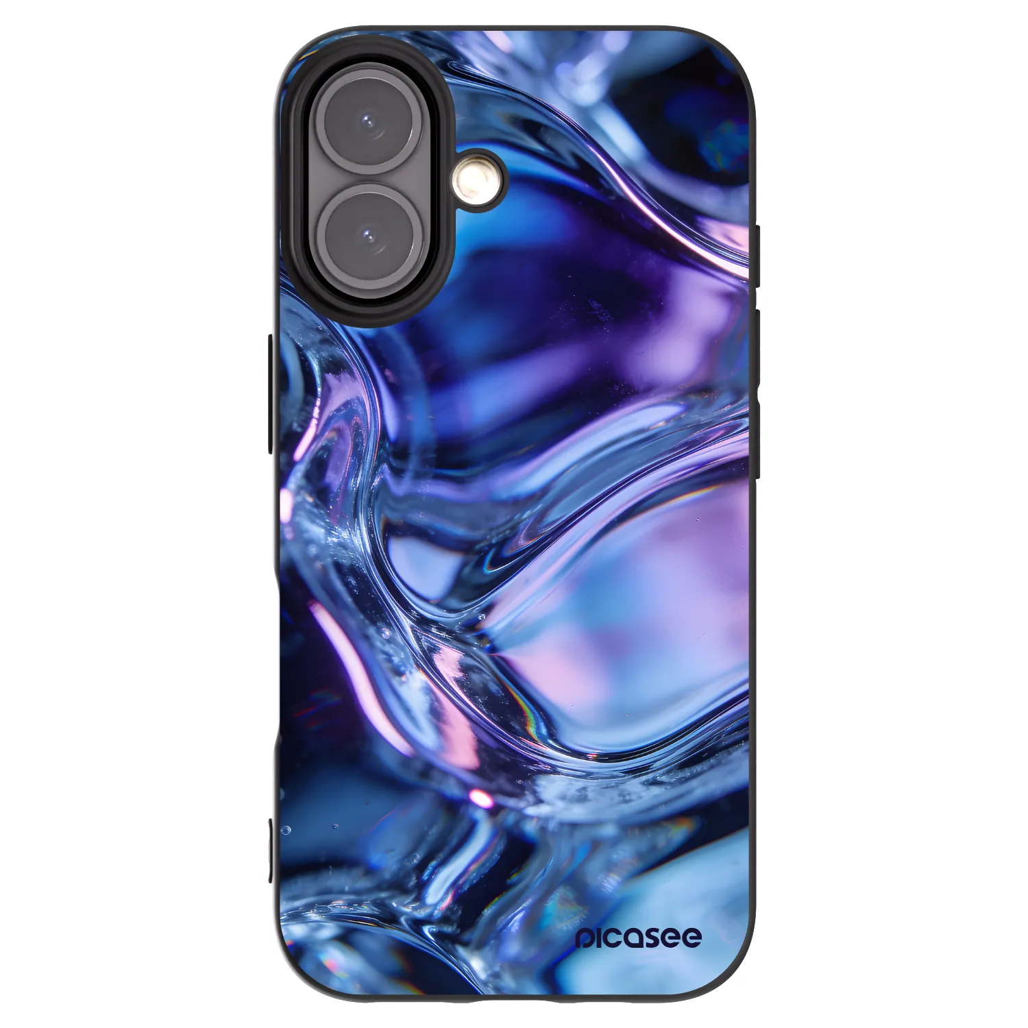 Picasee silikonowe czarne etui na Apple iPhone 16 - Iris liquid