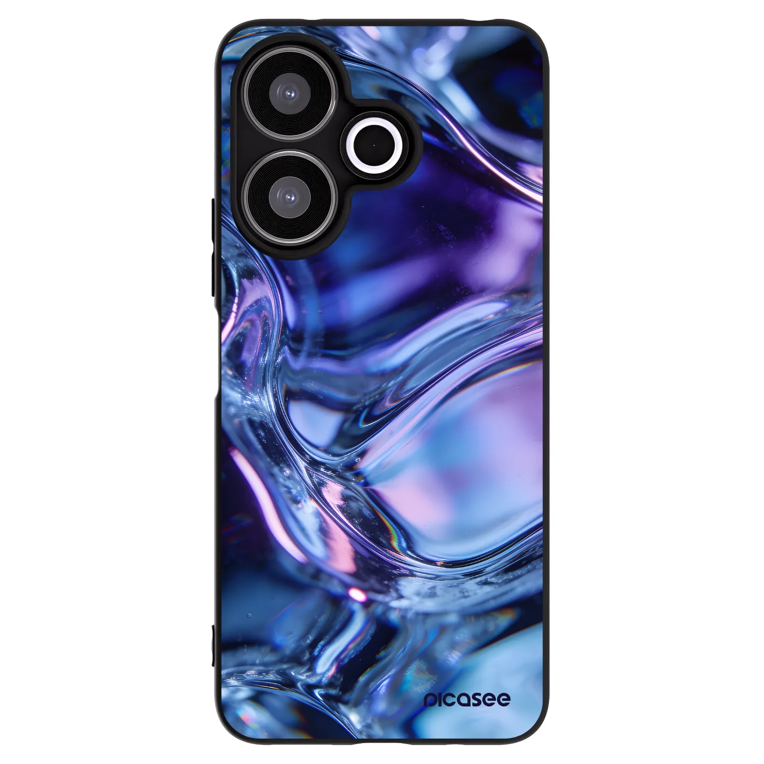 Picasee silikonowe czarne etui na Xiaomi Redmi 13 4G - Iris liquid
