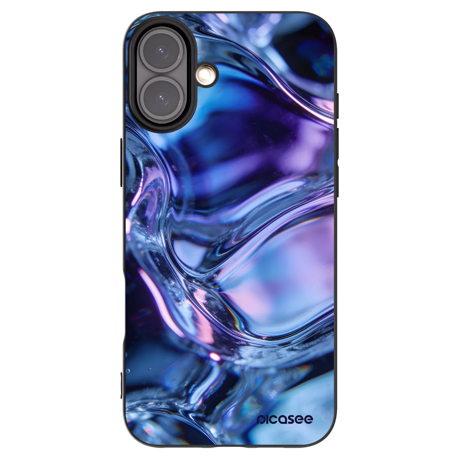 Picasee silikonowe czarne etui na Apple iPhone 16 Plus - Iris liquid