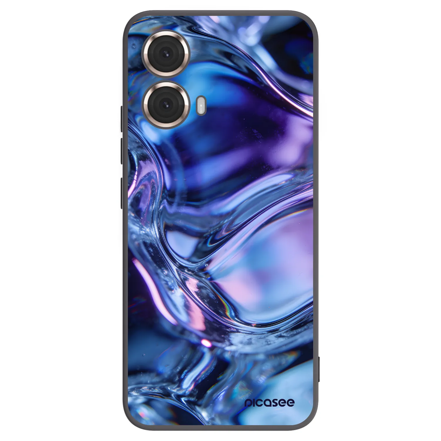 Picasee silikonowe czarne etui na Motorola Moto G85 - Iris liquid