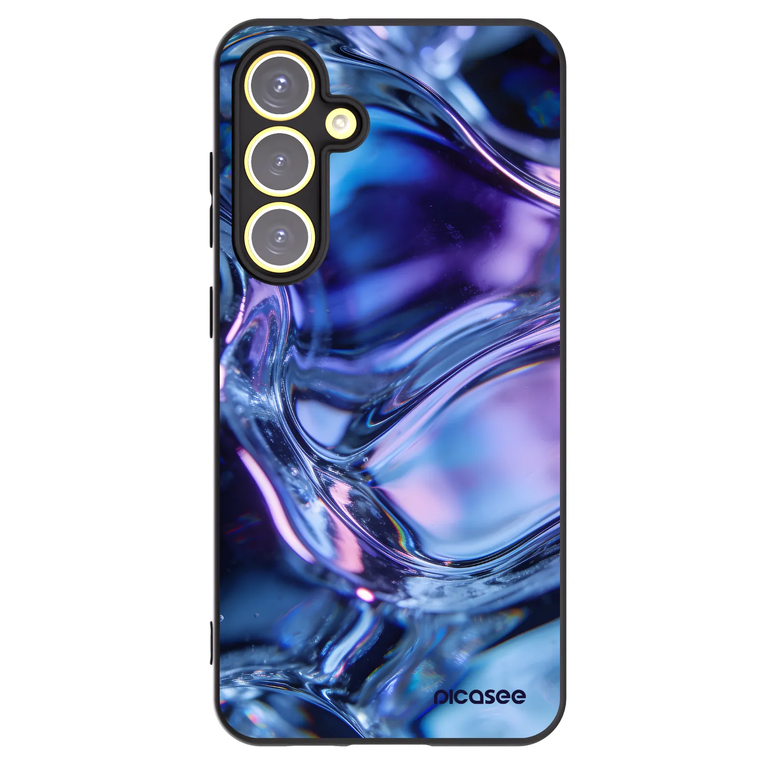 Picasee silikonowe czarne etui na Samsung Galaxy S24 FE S721B - Iris liquid