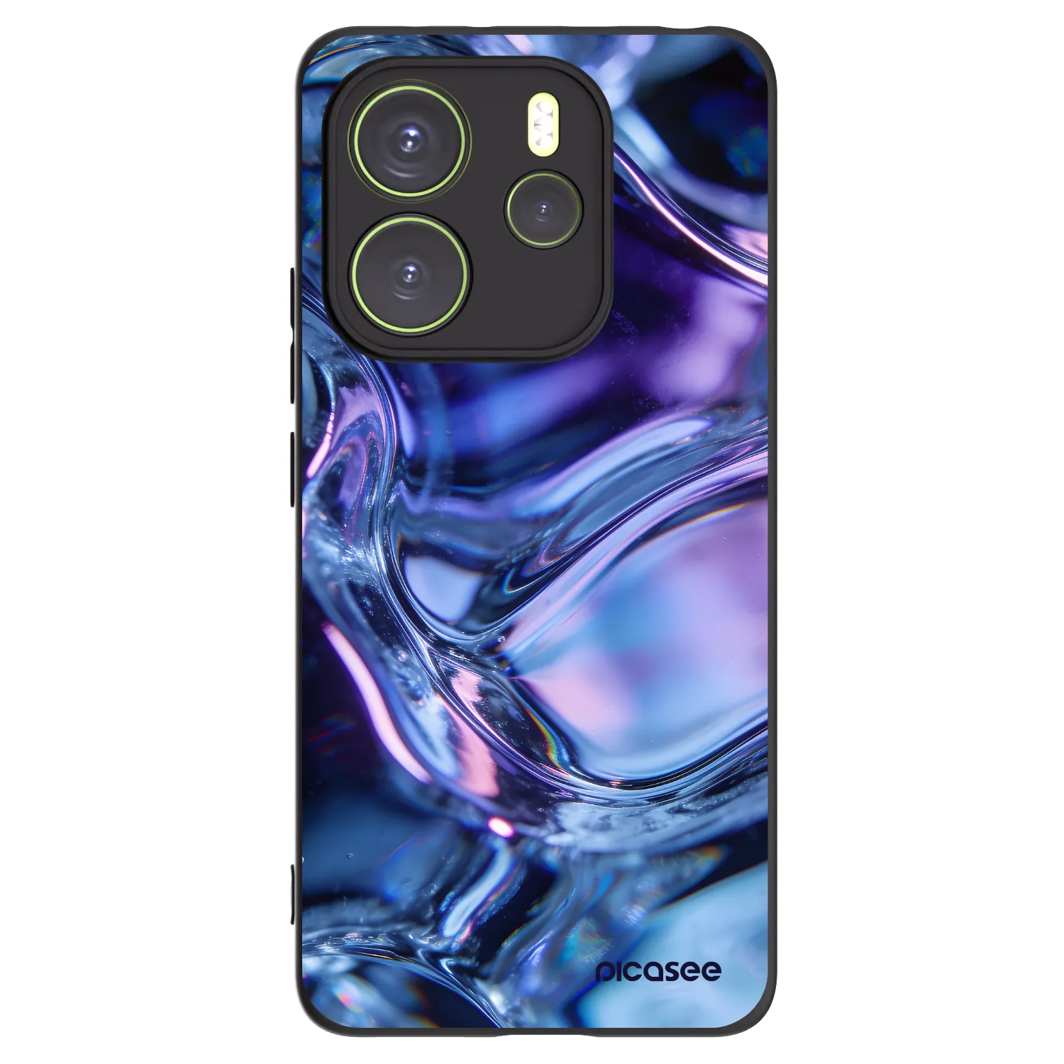 Picasee silikonowe czarne etui na Xiaomi Redmi Note 14 4G - Iris liquid