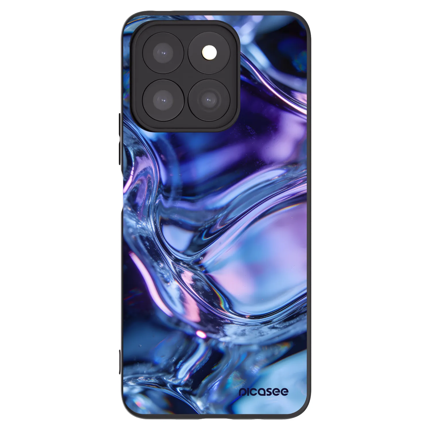 Picasee silikonowe czarne etui na Honor X8c - Iris liquid