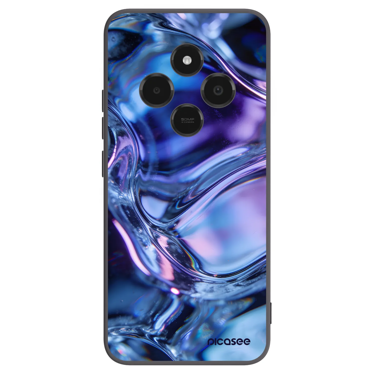Picasee silikonowe czarne etui na Xiaomi Poco C75 - Iris liquid