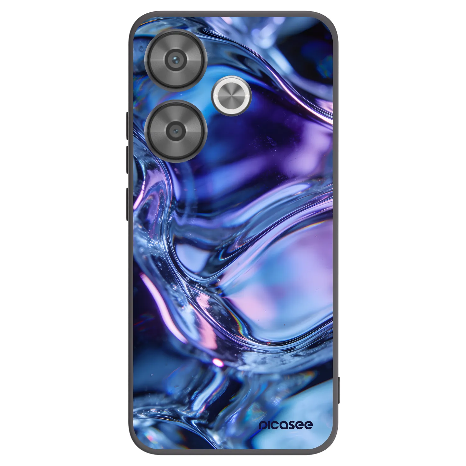 Picasee silikonowe czarne etui na Xiaomi Poco F6 - Iris liquid