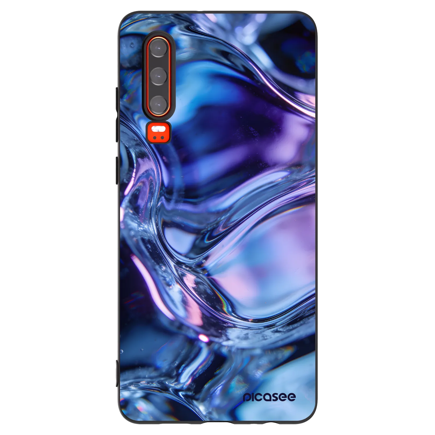Picasee silikonowe czarne etui na Huawei P30 - Iris liquid