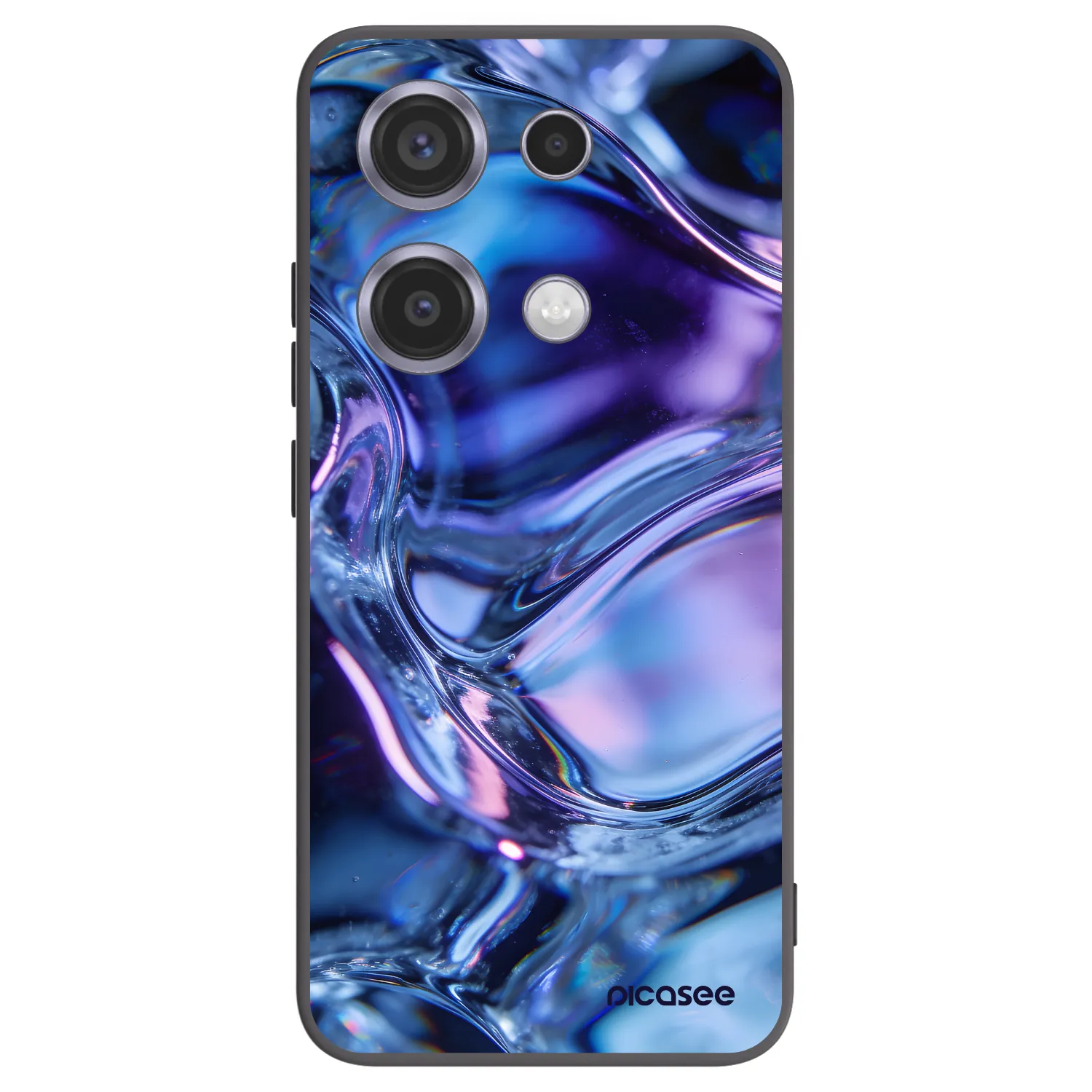Picasee silikonowe czarne etui na Xiaomi Redmi Note 14S - Iris liquid