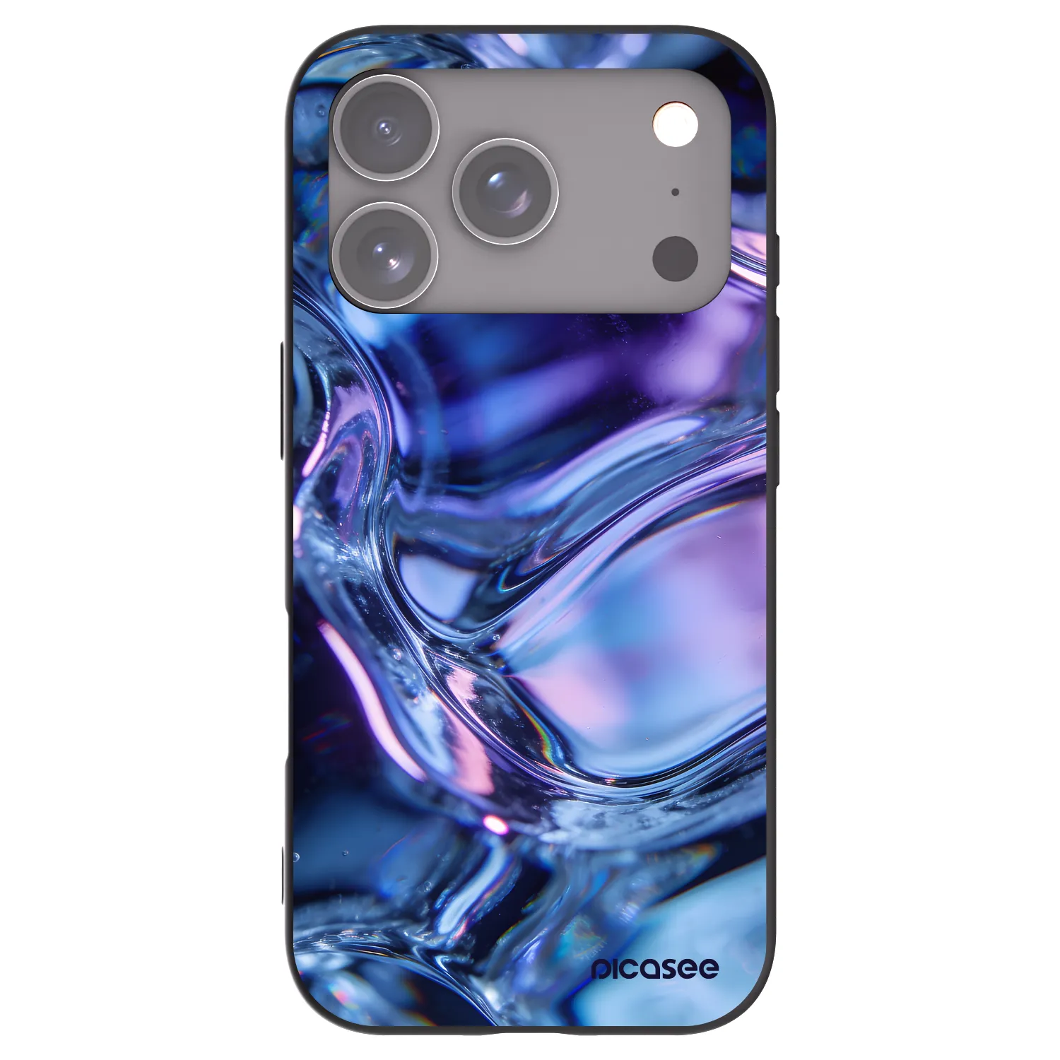 Picasee silikonowe czarne etui na Apple iPhone 17 Pro - Iris liquid