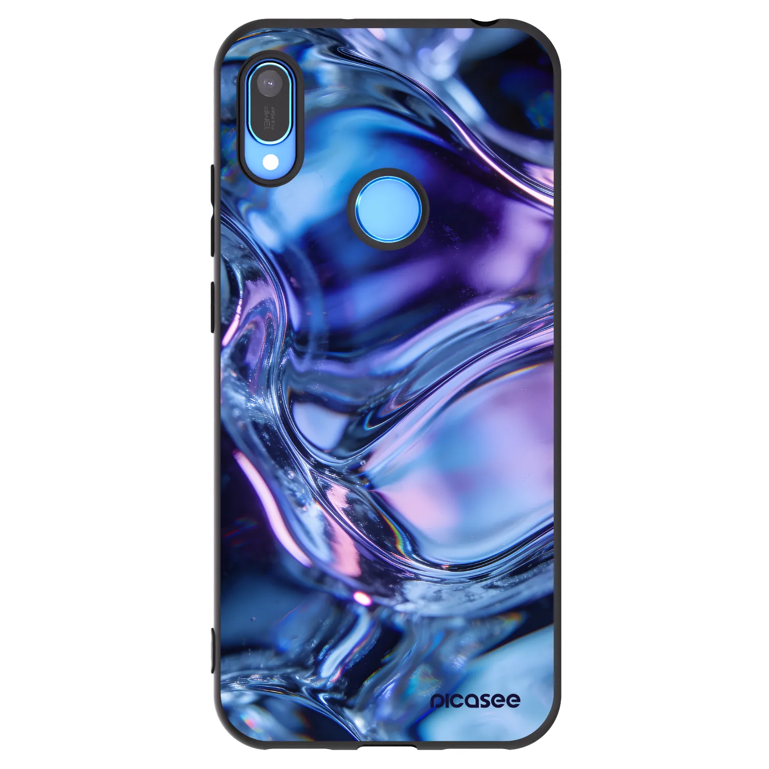 Picasee silikonowe czarne etui na Huawei Y6 2019 - Iris liquid