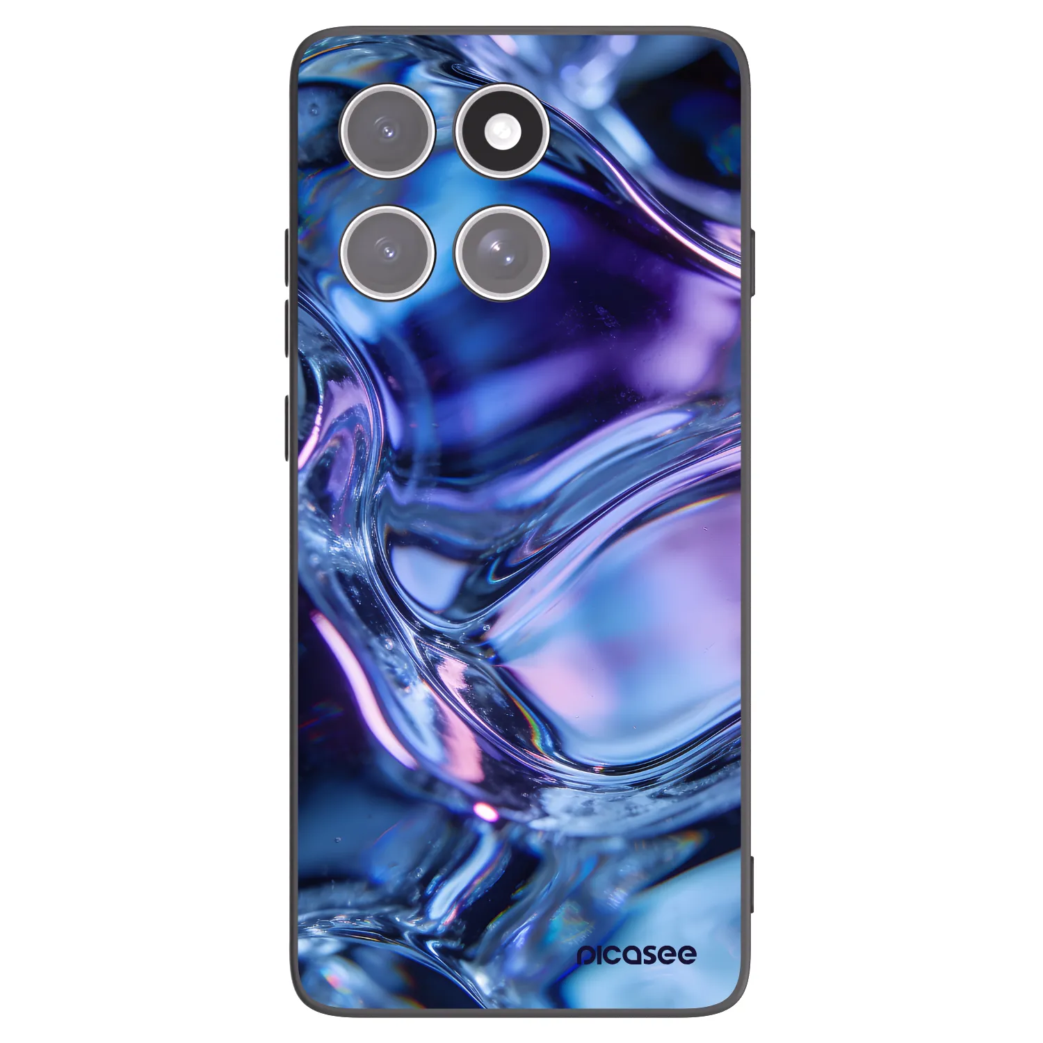 Picasee silikonowe czarne etui na Motorola Edge 60 Pro - Iris liquid