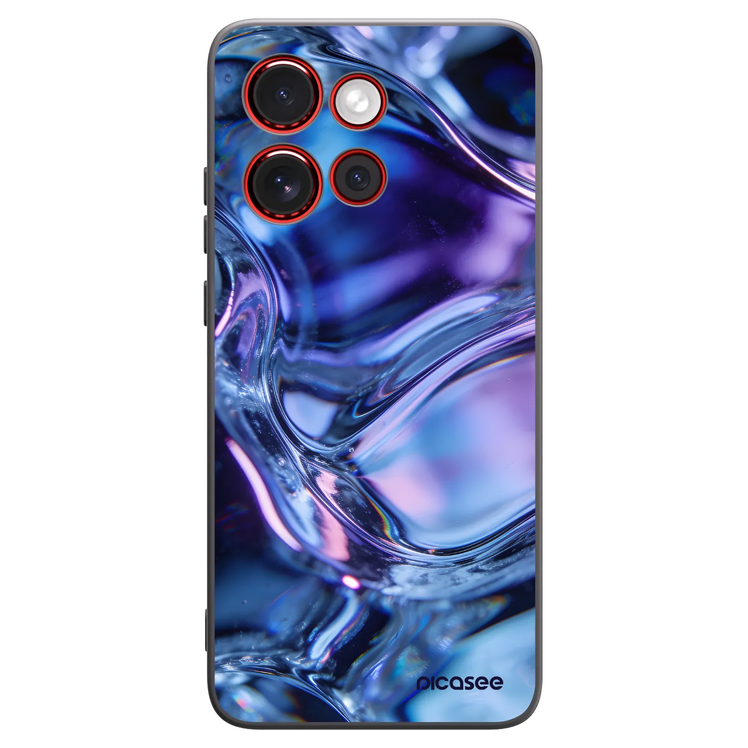 Picasee silikonowe czarne etui na Motorola Edge 60 Neo 5G - Iris liquid