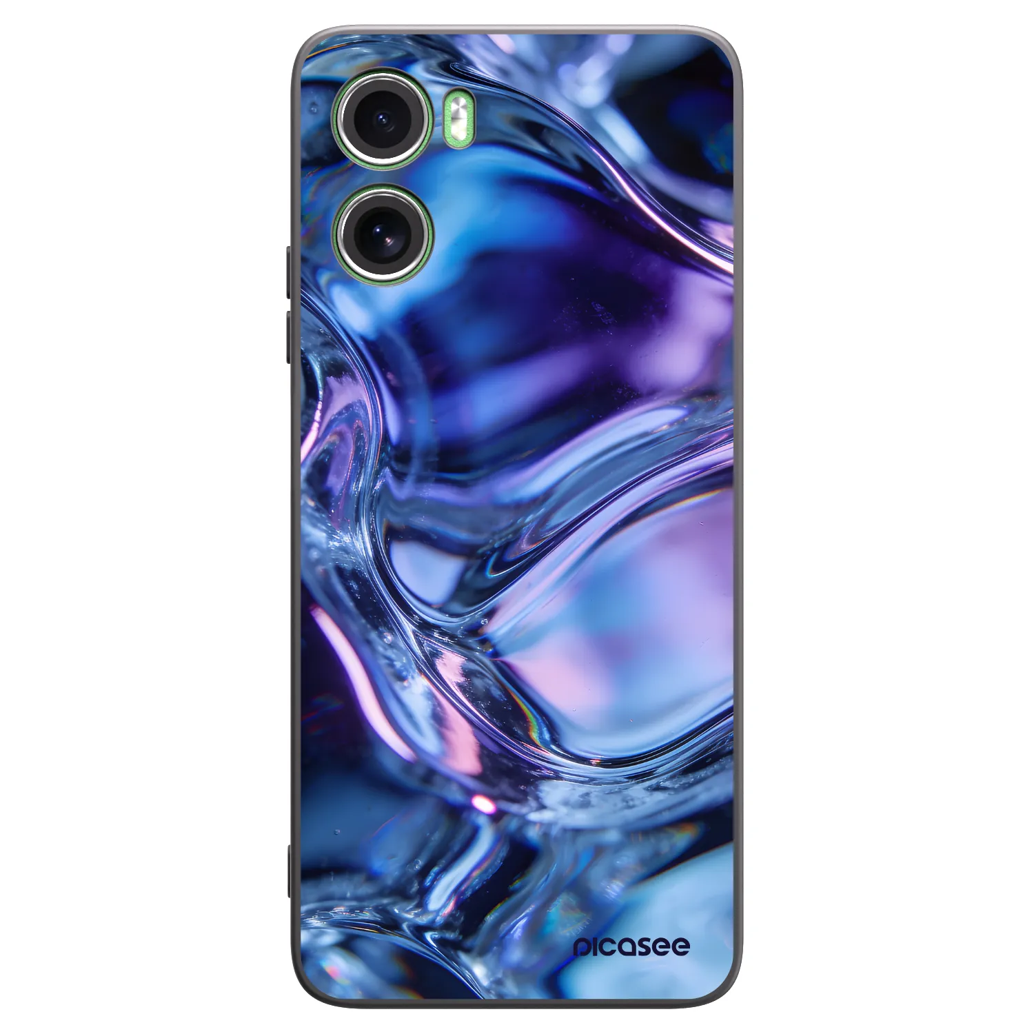 Picasee silikonowe czarne etui na Motorola Moto G06 - Iris liquid