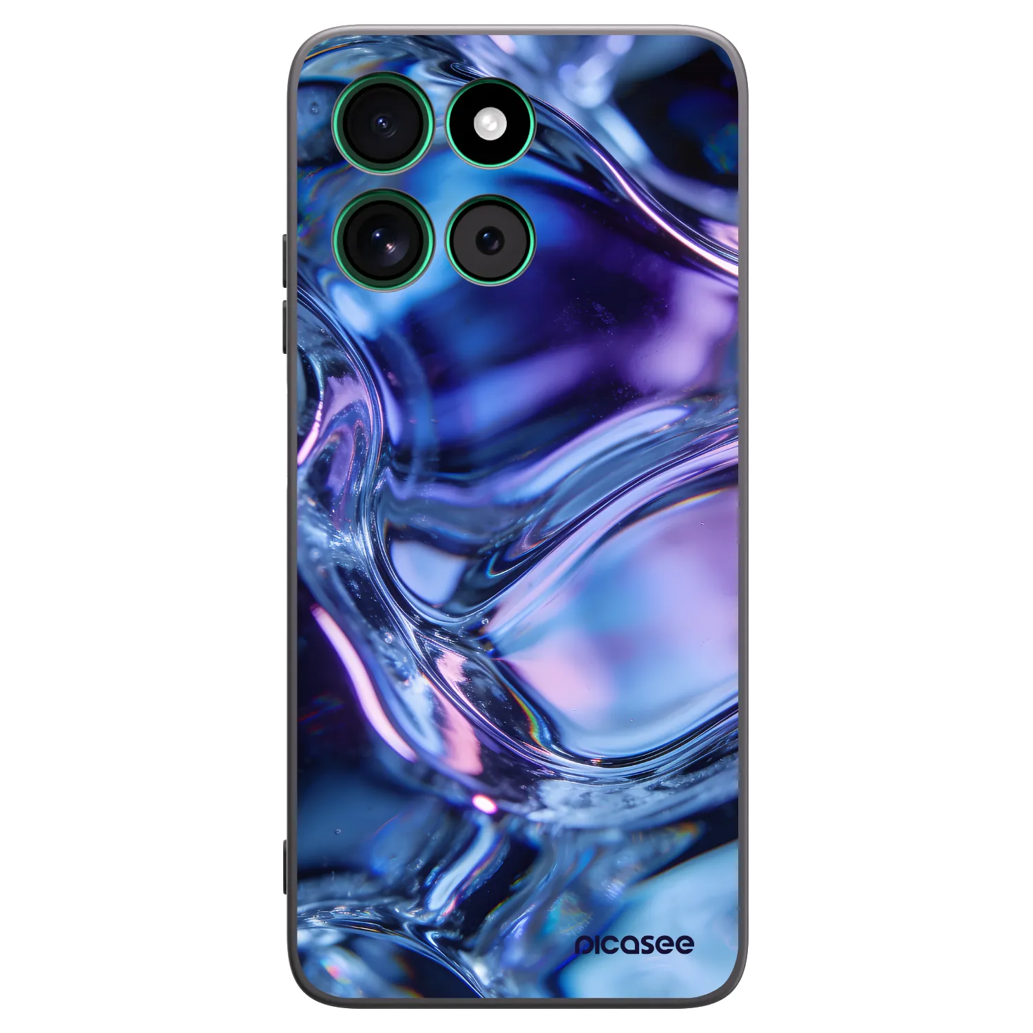 Picasee silikonowe czarne etui na Motorola Moto G57 Power - Iris liquid