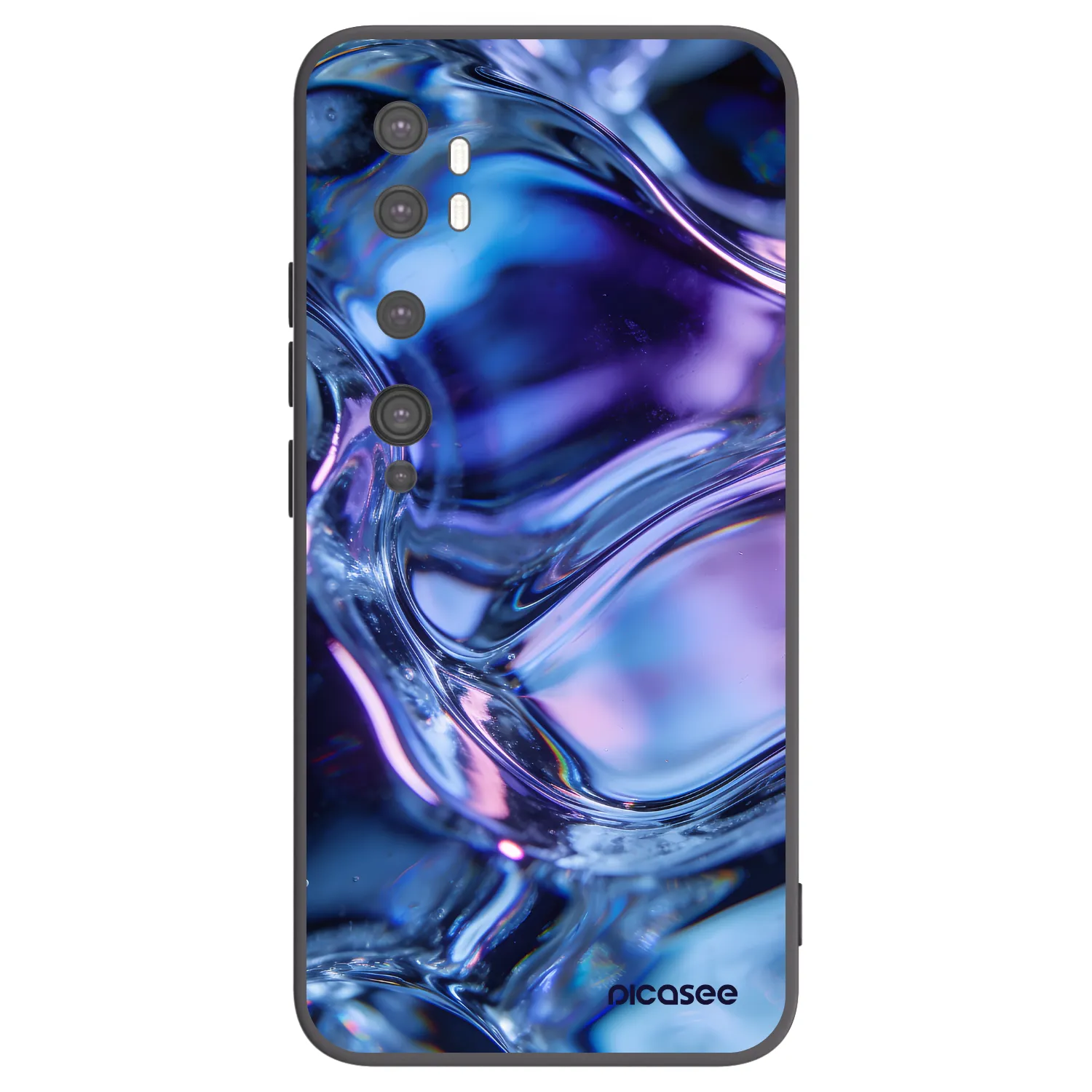 Picasee silikonowe czarne etui na Xiaomi Mi Note 10 (Pro) - Iris liquid