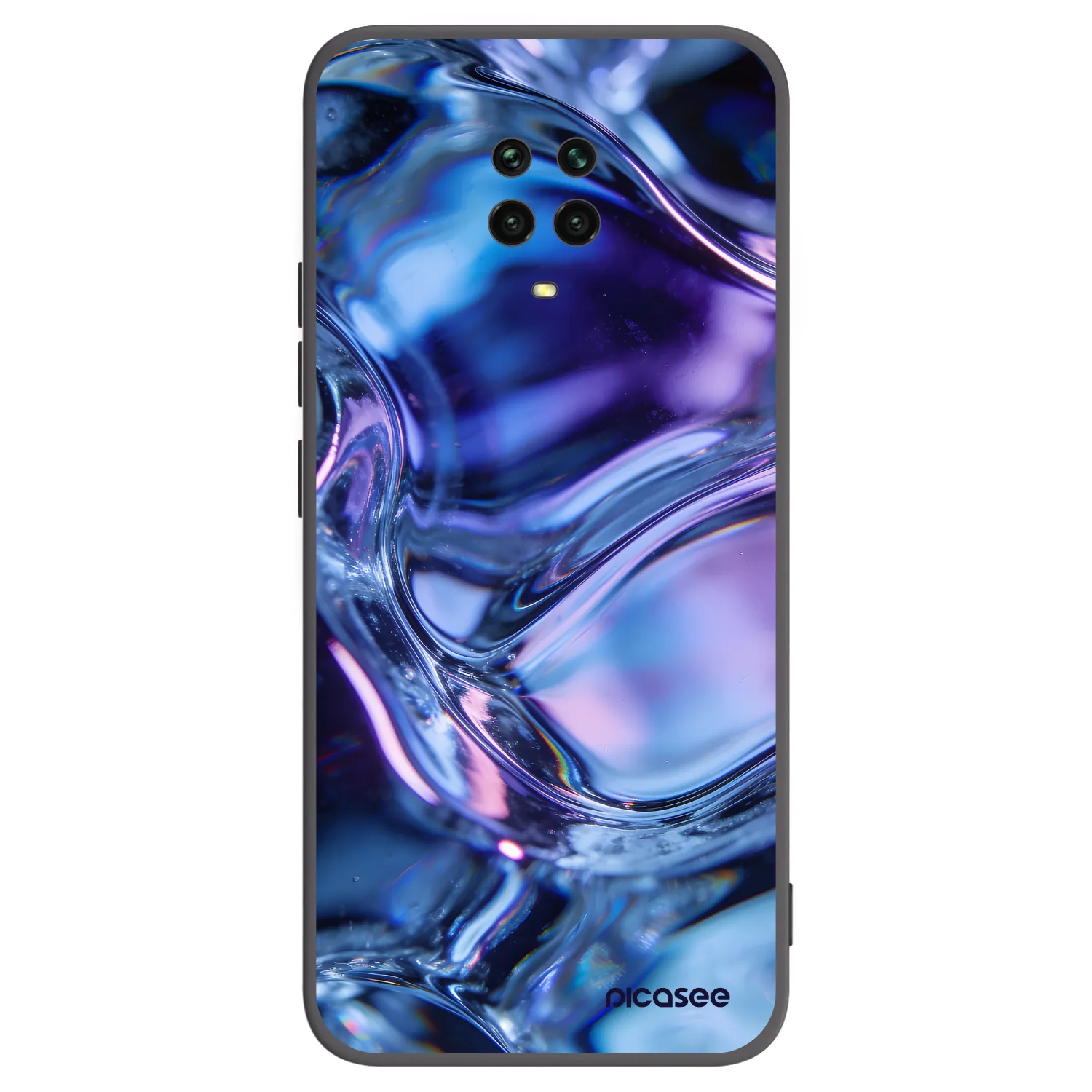 Picasee silikonowe czarne etui na Xiaomi Redmi Note 9 Pro - Iris liquid