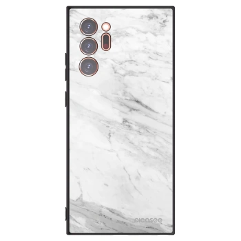 Picasee silikonowe czarne etui na Samsung Galaxy Note 20 Ultra - White marble