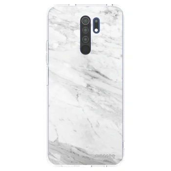 Picasee silikonowe przeźroczyste etui na Xiaomi Redmi 9 - White marble