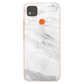 Picasee silikonowe przeźroczyste etui na Xiaomi Redmi 9C - White marble