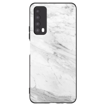 Picasee silikonowe czarne etui na Huawei P Smart 2021 - White marble
