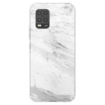 Picasee silikonowe przeźroczyste etui na Xiaomi Mi 10 Lite - White marble