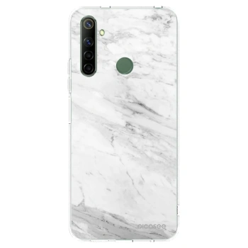 Picasee silikonowe przeźroczyste etui na Realme 6i - White marble