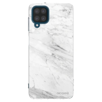 Picasee silikonowe przeźroczyste etui na Samsung Galaxy A12 A125F - White marble