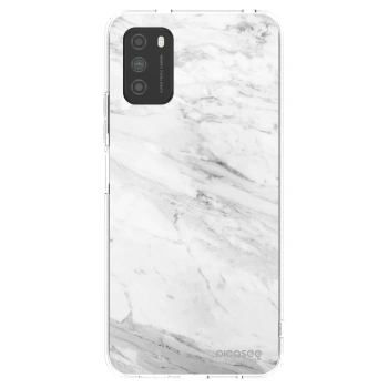 Picasee silikonowe przeźroczyste etui na Xiaomi Poco M3 - White marble