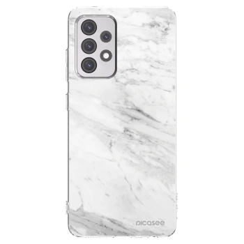 Picasee silikonowe przeźroczyste etui na Samsung Galaxy A52 5G A525F - White marble