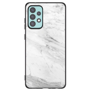 Picasee silikonowe czarne etui na Samsung Galaxy A72 A725F - White marble