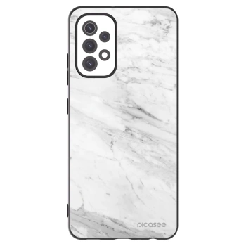 Picasee silikonowe czarne etui na Samsung Galaxy A32 5G A326B - White marble