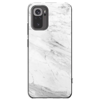 Picasee silikonowe przeźroczyste etui na Xiaomi Redmi Note 10S - White marble