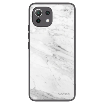 Picasee silikonowe czarne etui na Xiaomi Mi 11 Lite - White marble