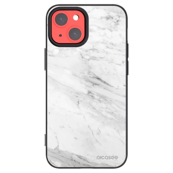 Picasee silikonowe czarne etui na Apple iPhone 13 mini - White marble