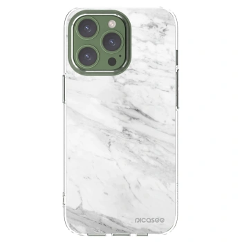Picasee silikonowe przeźroczyste etui na Apple iPhone 13 Pro - White marble
