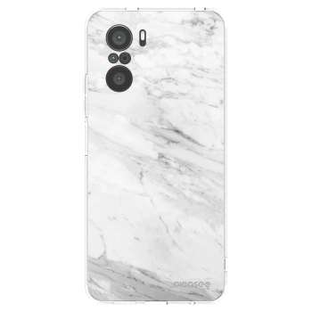 Picasee silikonowe przeźroczyste etui na Xiaomi Poco F3 - White marble