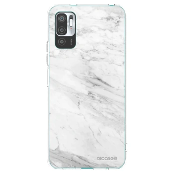 Picasee silikonowe przeźroczyste etui na Xiaomi Redmi Note 10 5G - White marble