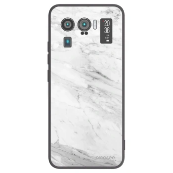 Picasee silikonowe czarne etui na Xiaomi Mi 11 Ultra - White marble