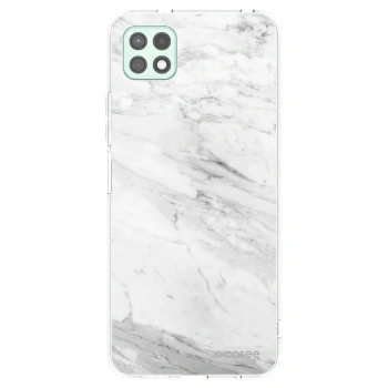 Picasee silikonowe przeźroczyste etui na Samsung Galaxy A22 A226B 5G - White marble